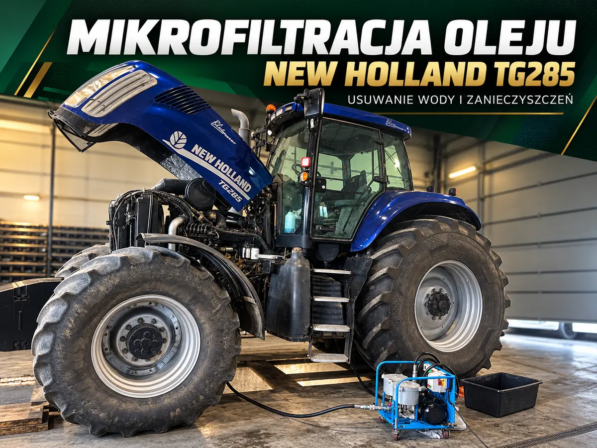 Mobilna mikrofiltracja oleju w ciągniku New Holland TG285